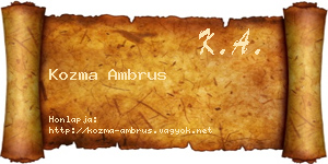 Kozma Ambrus névjegykártya