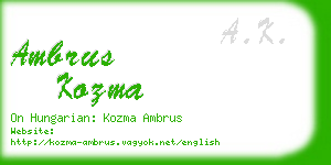 ambrus kozma business card